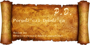 Porpáczi Debóra névjegykártya